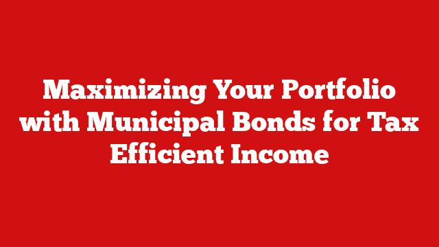 Maximizing Your Portfolio with Municipal Bonds for Tax Efficient Income