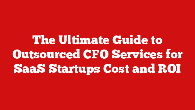 The Ultimate Guide to Outsourced CFO Services for SaaS Startups Cost and ROI
